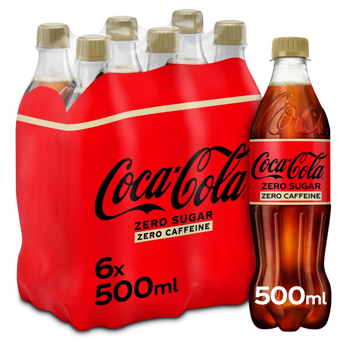 Coca-Cola Zero Sugar Zero Caffeine Coke Soft drink 6 x 500 ml