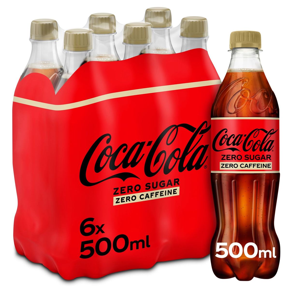 Coca-Cola Zero Sugar Zero Caffeine Coke Soft drink 6 x 500 ml