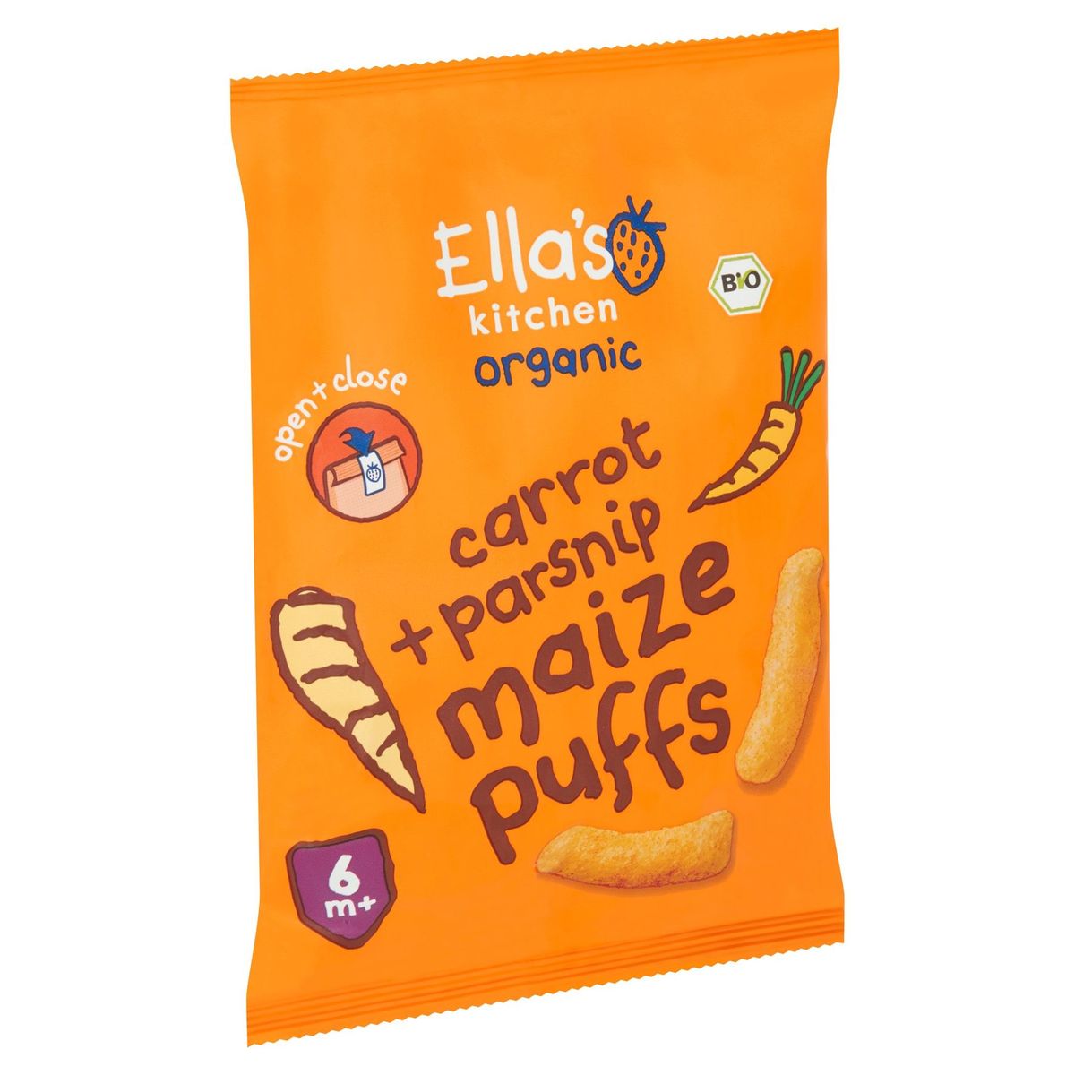 Ella's Kitchen Organic Maize Puffs Carrot + Parsnip 6+ Maanden 20 g