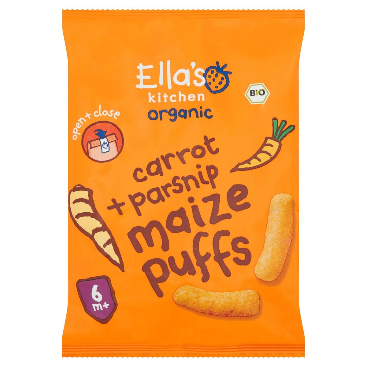Ella's Kitchen Organic Maize Puffs Carrot + Parsnip 6+ Maanden 20 g