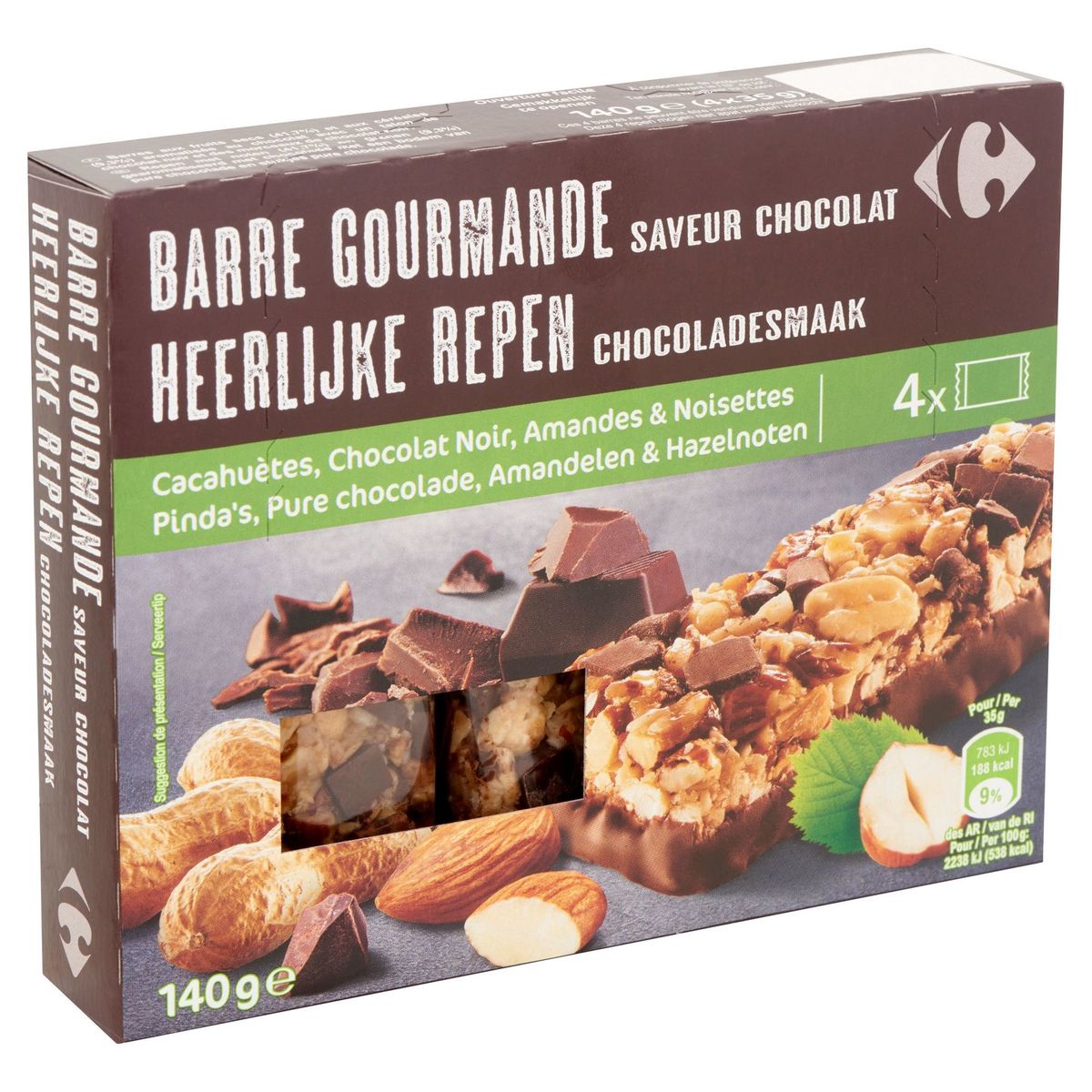 Carrefour Heerlijke Repen Chocoladesmaak 4 x 35 g