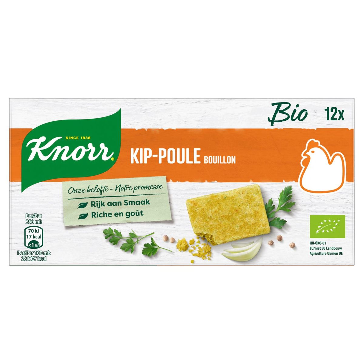 Knorr Bio Bouillon Kip 12 Stuks 120 g