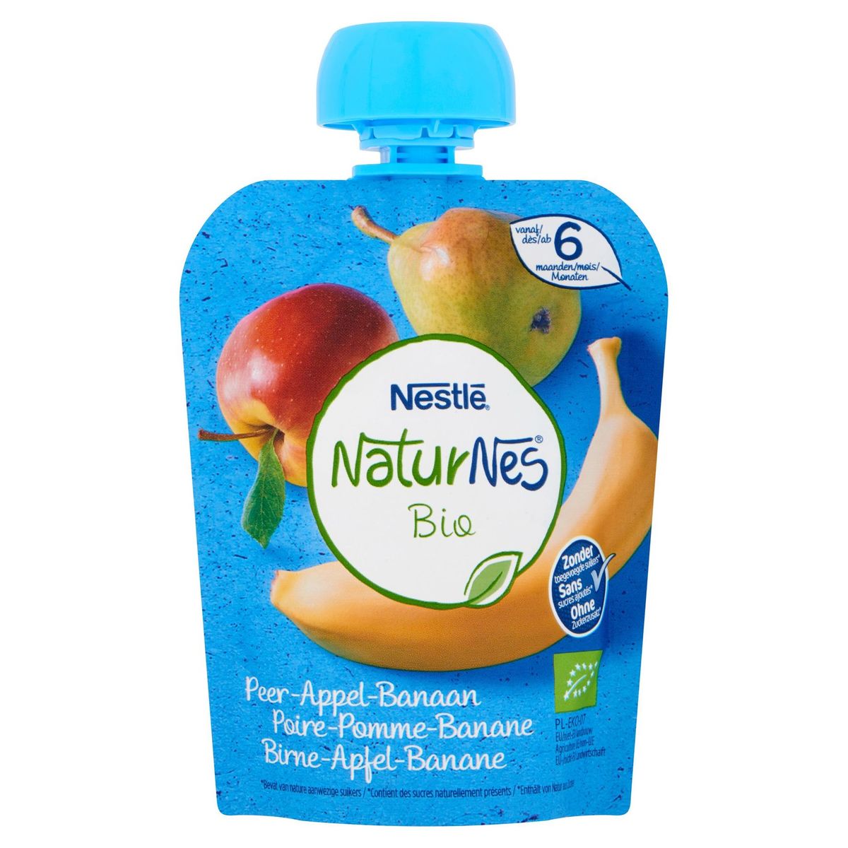 Nestlé NaturNes Bio Peer-Appel-Banaan vanaf 6 Maanden 90 g