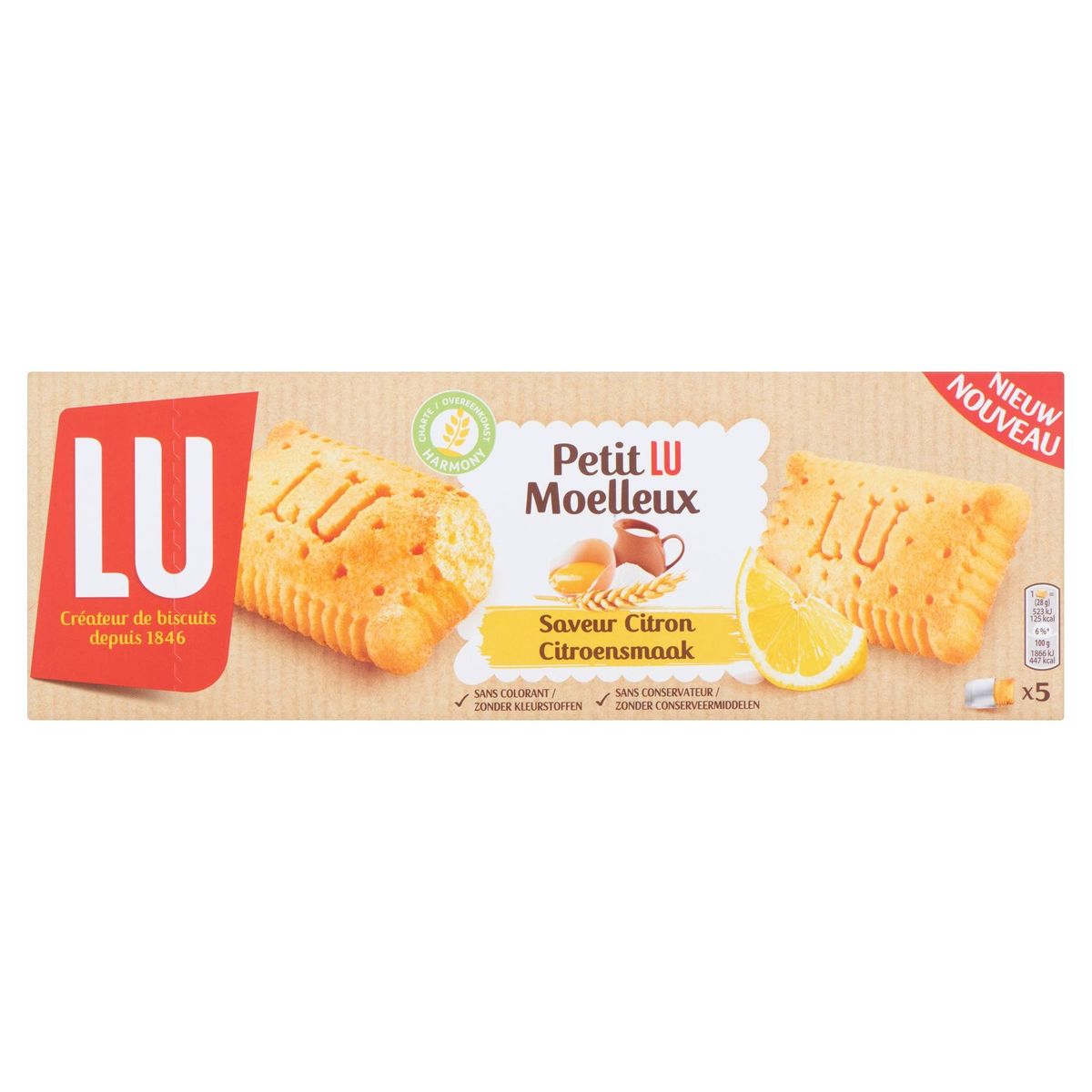 LU Petit LU Moelleux Cakes Saveur Citron 140 g