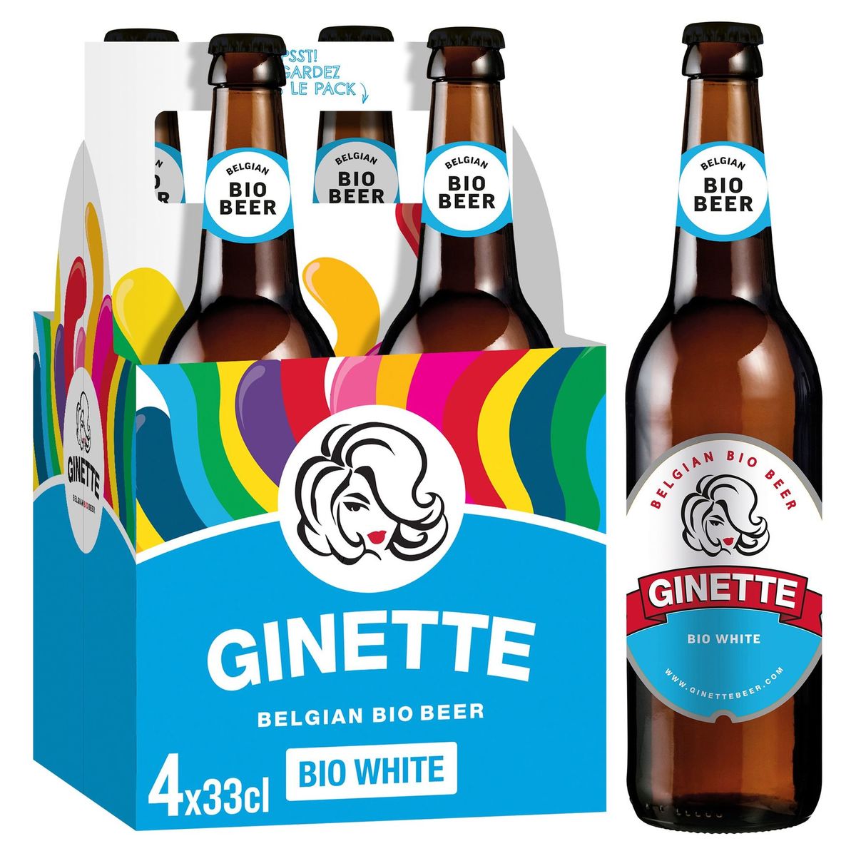 Ginette Bio White Bouteilles 4 x 33 cl