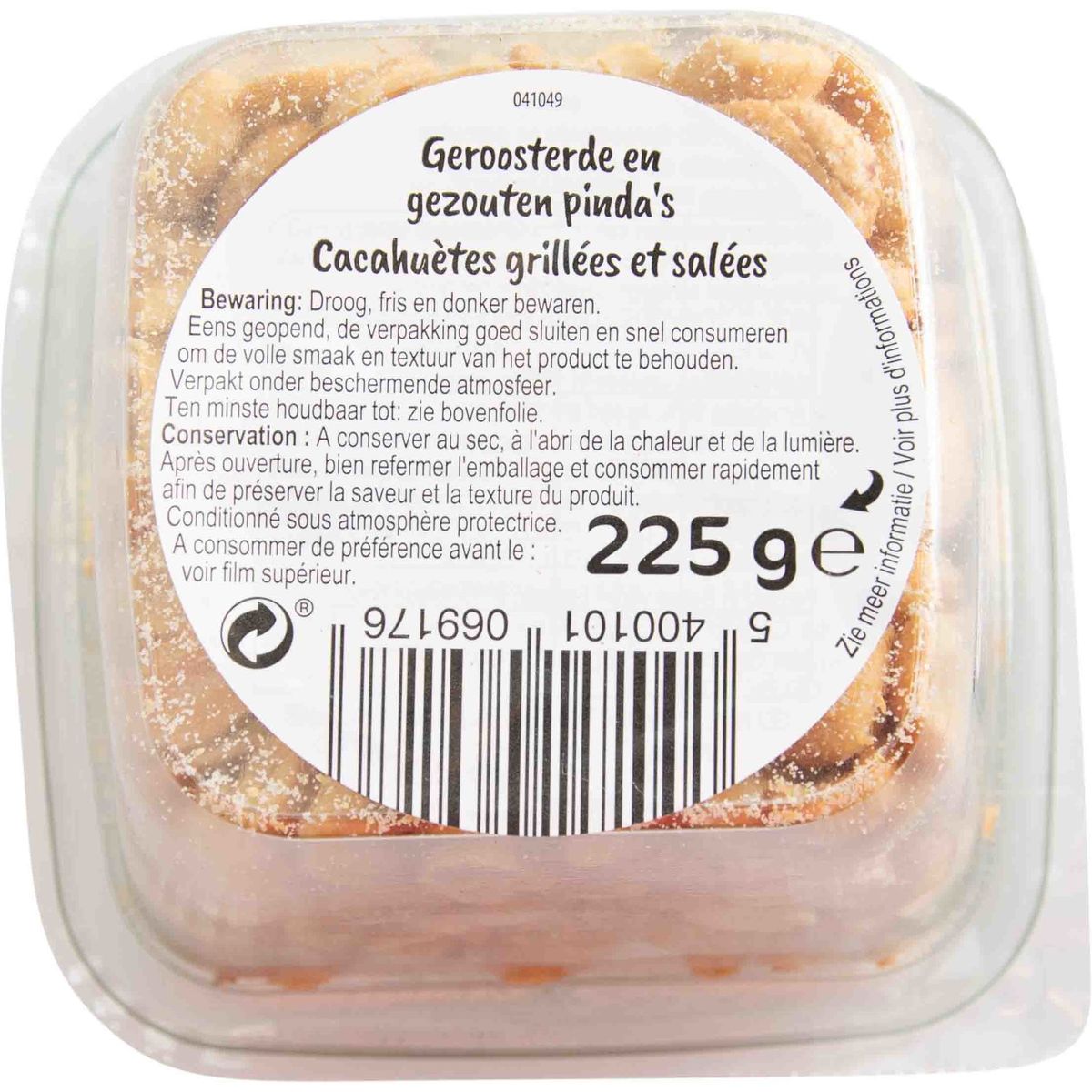 Carrefour Nuts & Fruits Snacking Geroosterde & Gezouten Pinda's 225 g
