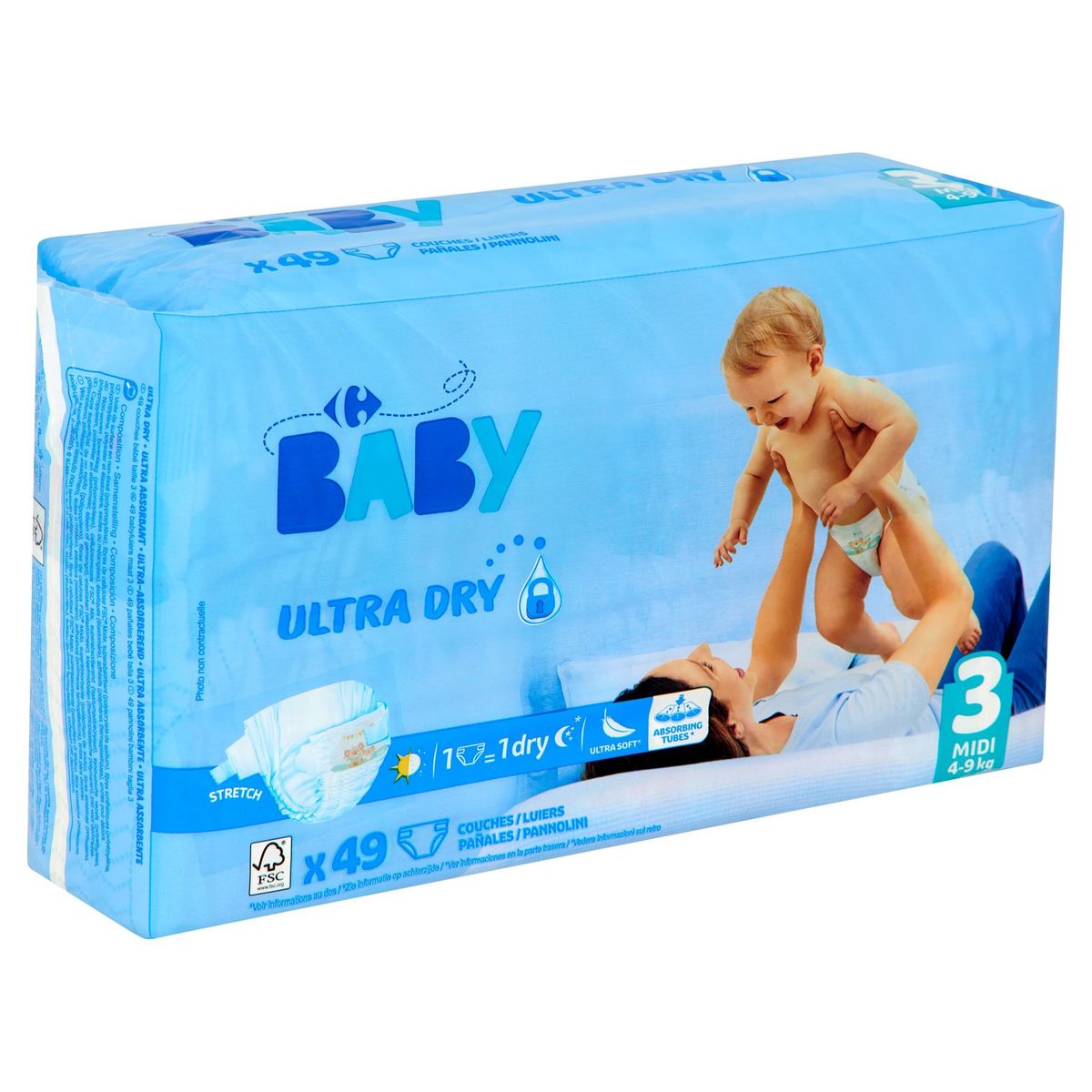 Carrefour Baby Ultra Dry 3 Midi 4-9 kg 49 Luiers