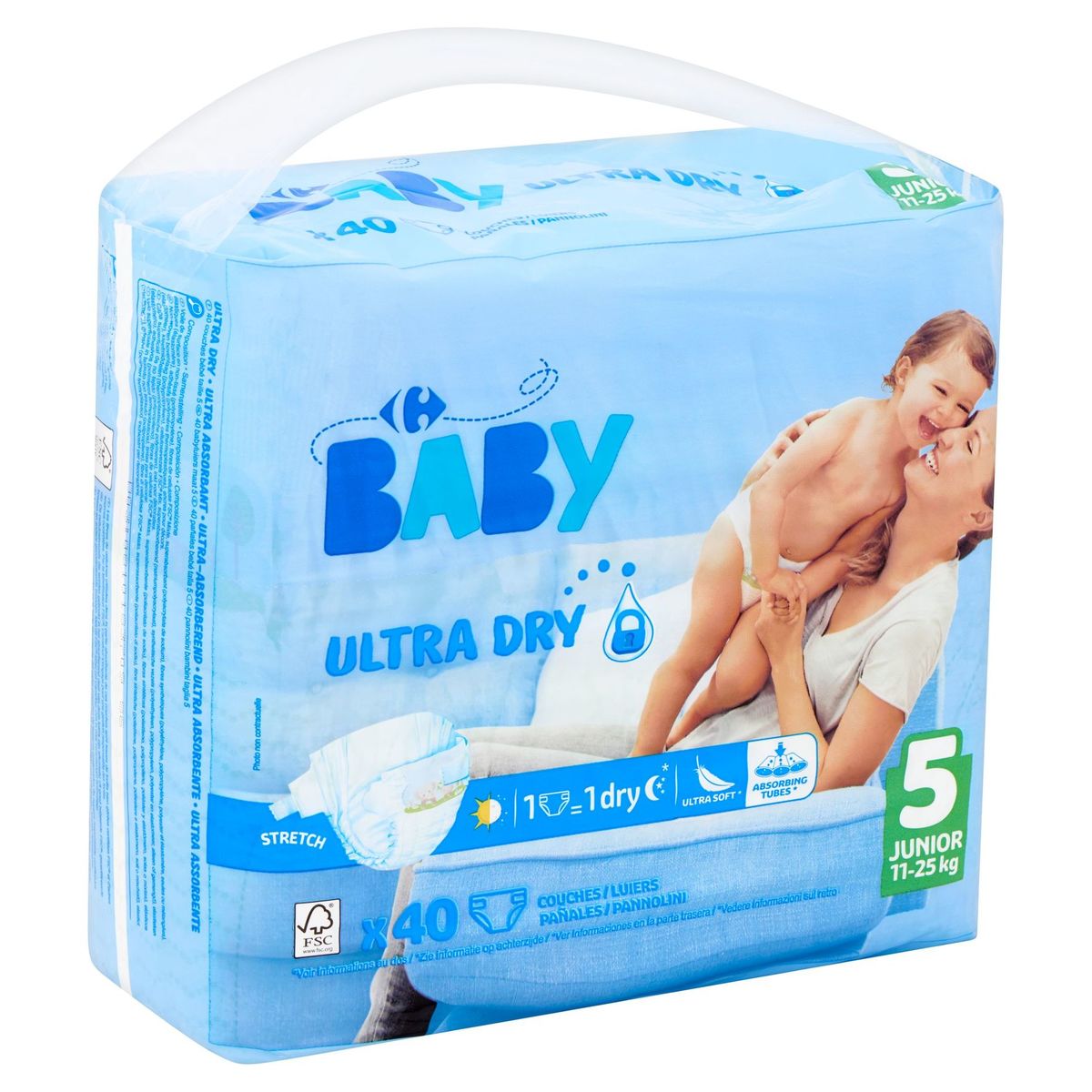 Carrefour Baby Ultra Dry 5 Junior 11-25 kg 40 Couches