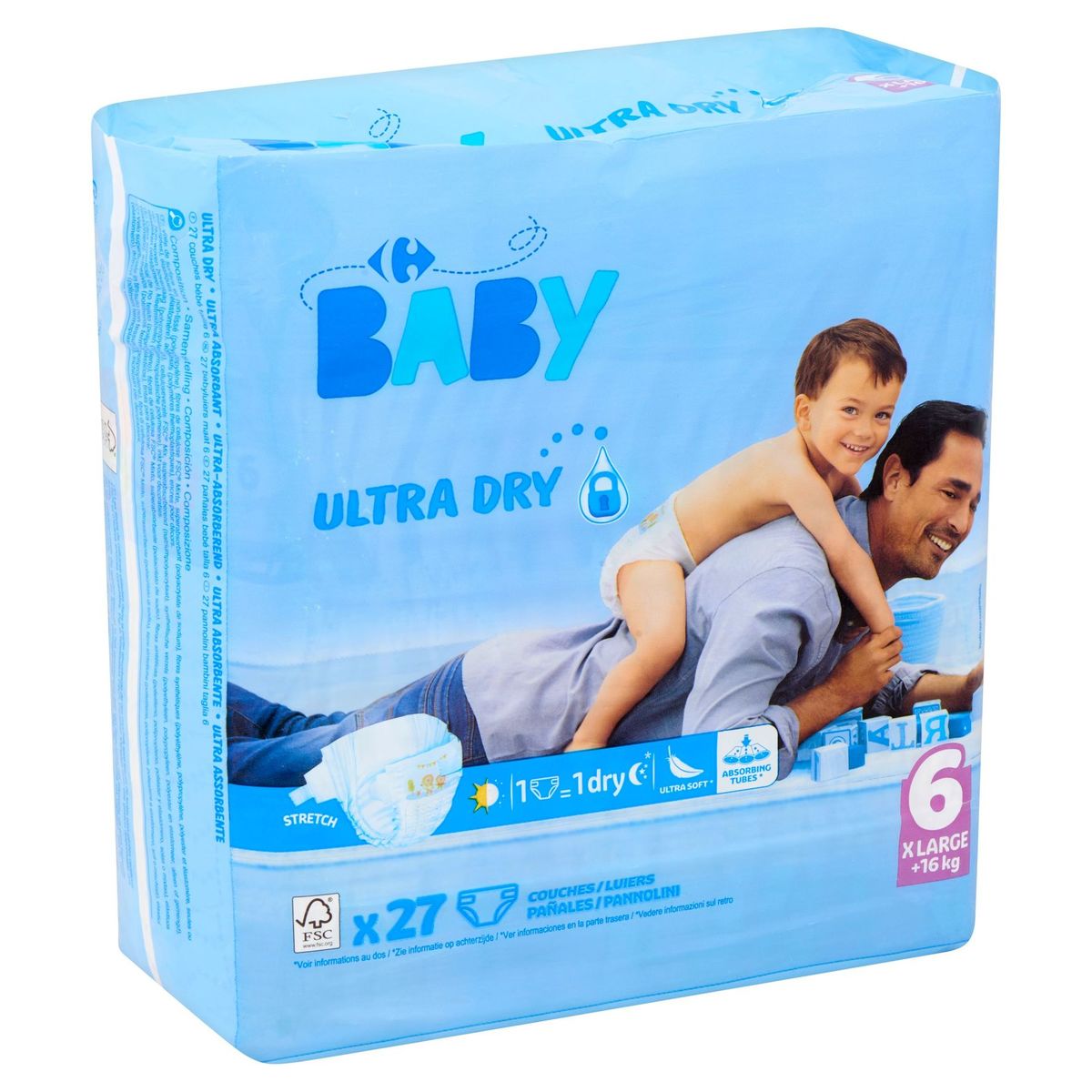 Carrefour Baby Ultra Dry 6 X Large +16 kg 27 Couches