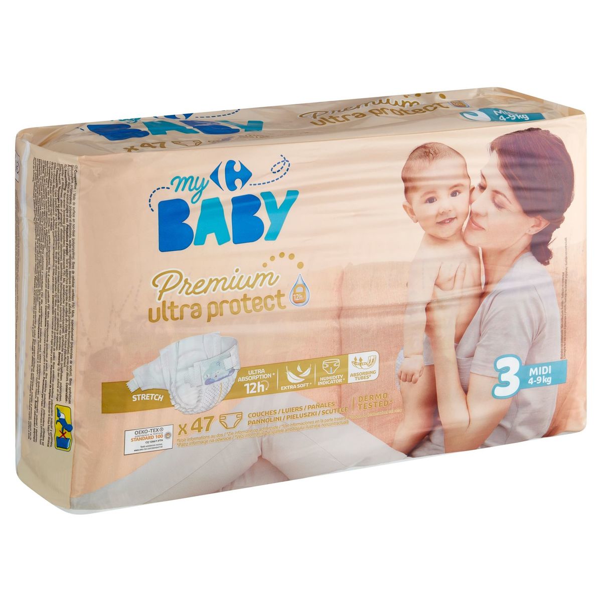 Carrefour Baby Premium Ultra Protect 3 Midi 4-9 kg 44 Couches