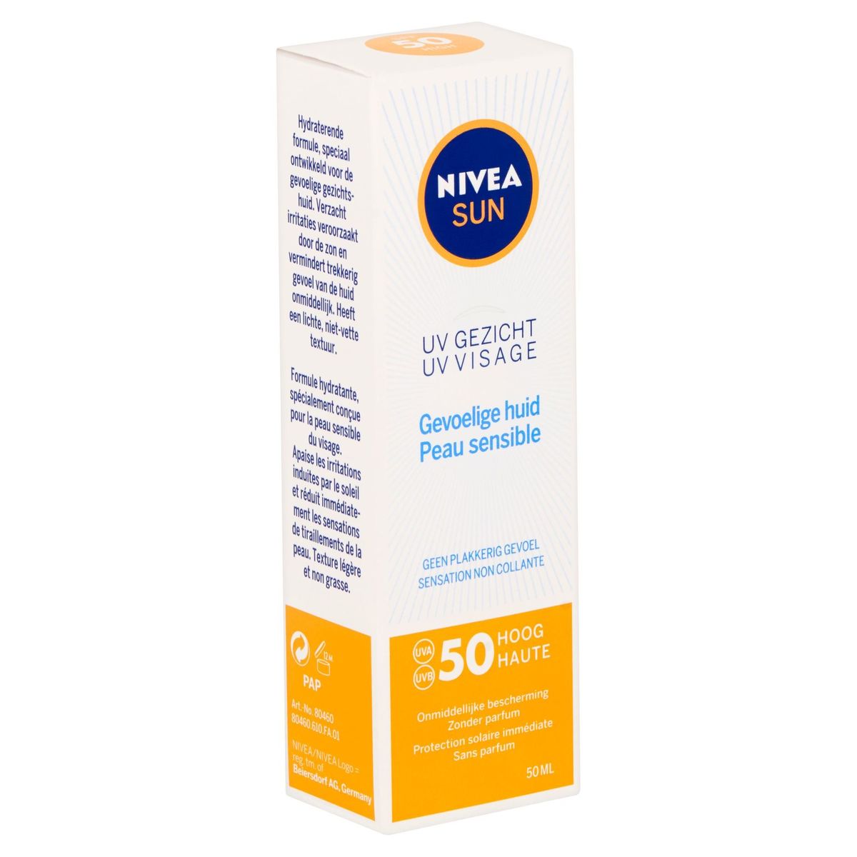 Nivea Sun UV Visage Peau Sensible UVA/UVB 50 Haute 50 ml