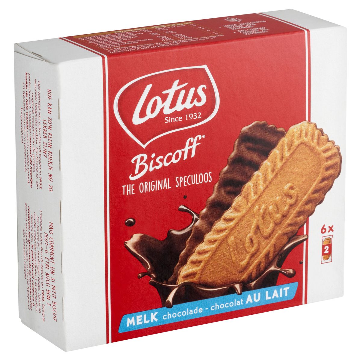 Lotus Biscoff The Original Speculoos Melk Chocolade 6 x 2 Stuks 162 g