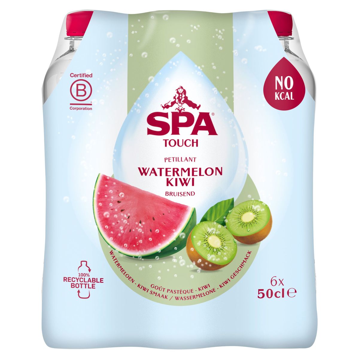 SPA TOUCH Bruisend Mineraalwater watermeloen kiwi 6 X 50 cl