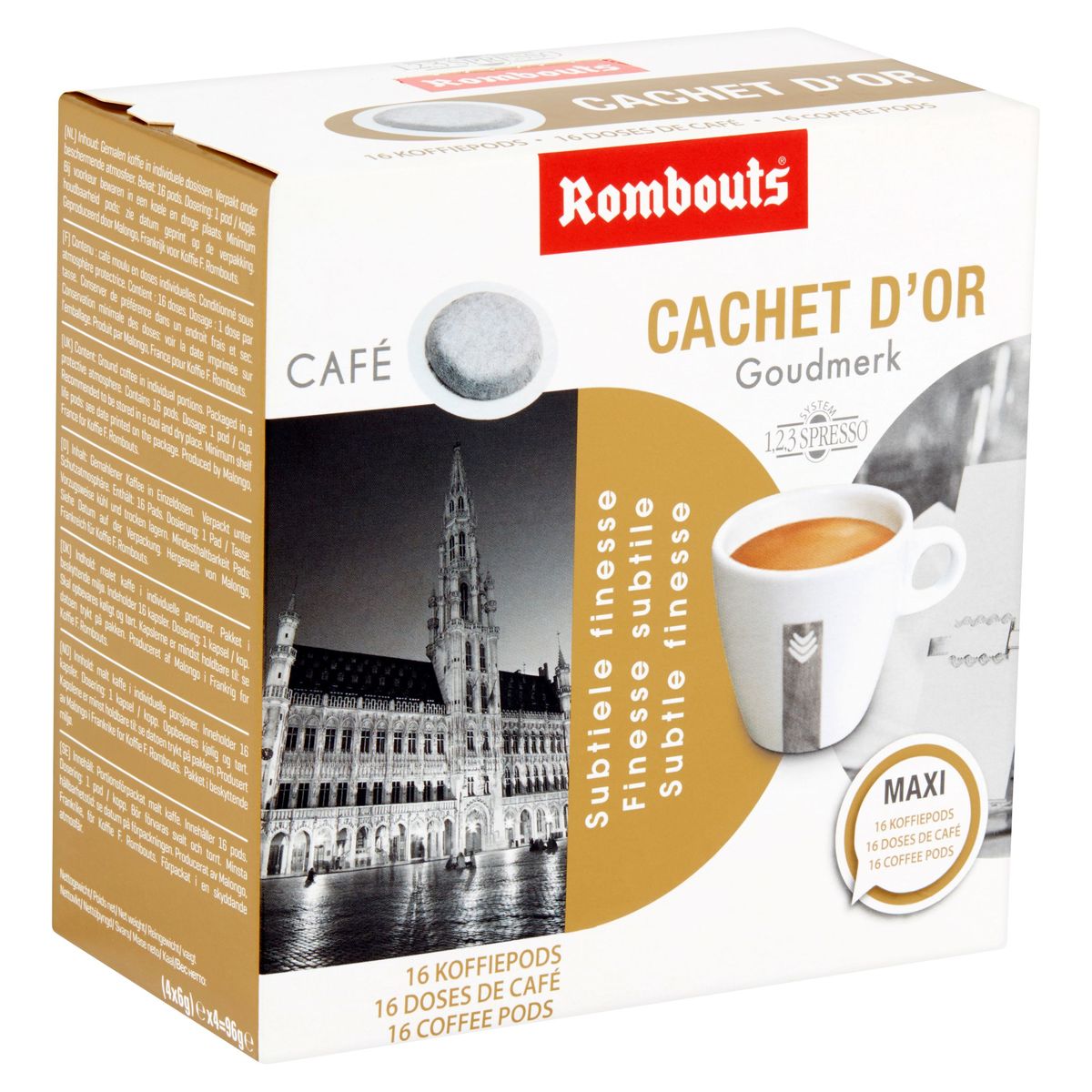 Rombouts Café Goudmerk 16 Koffiepods 4 x 4 x 6 g