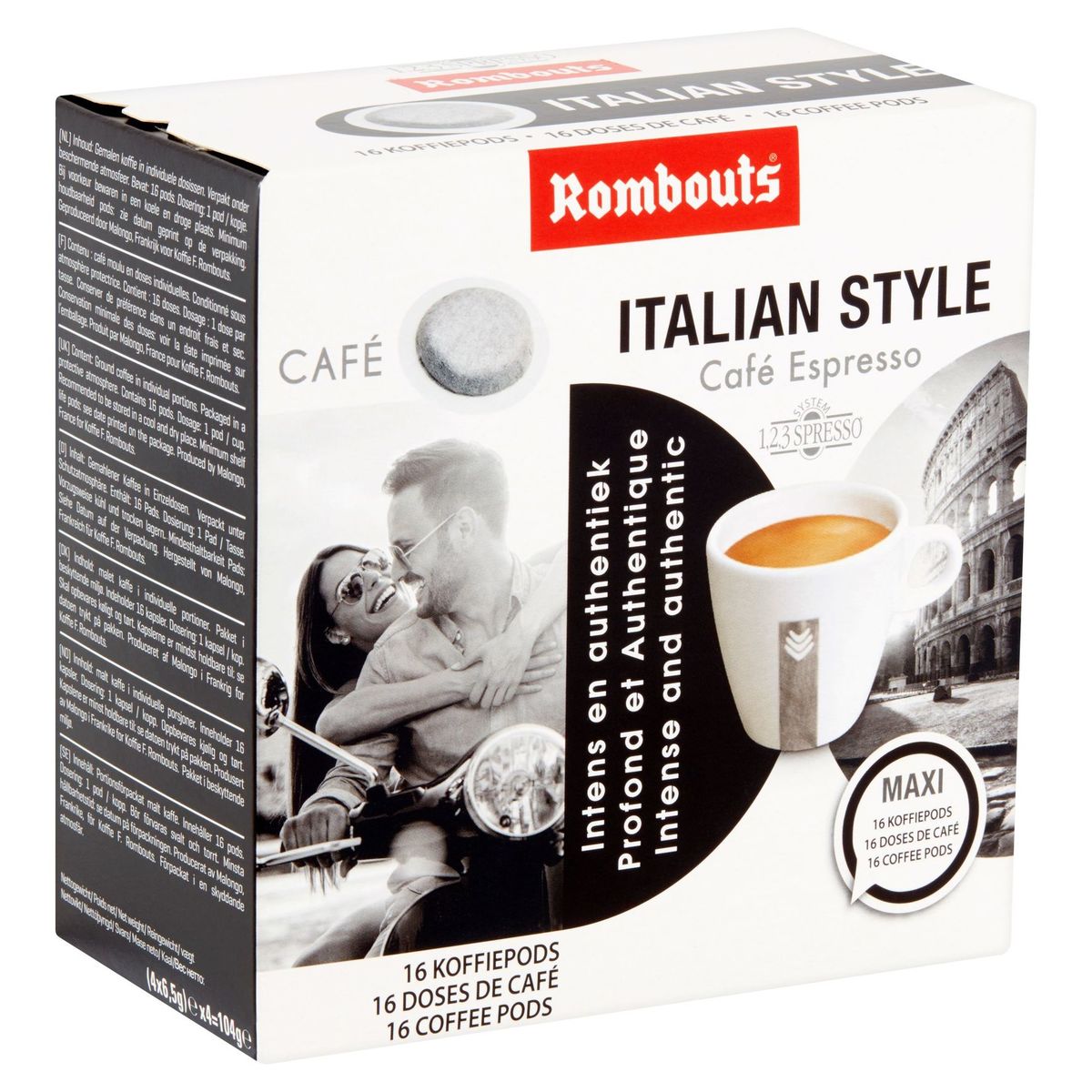 Rombouts Café Italian Style Café 16 Koffiepods 4 x 4 x 6.5 g