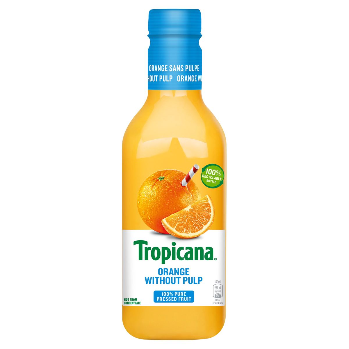Tropicana Sinaasappelsap Zonder Pulp Vers Fruitsap 90 cl