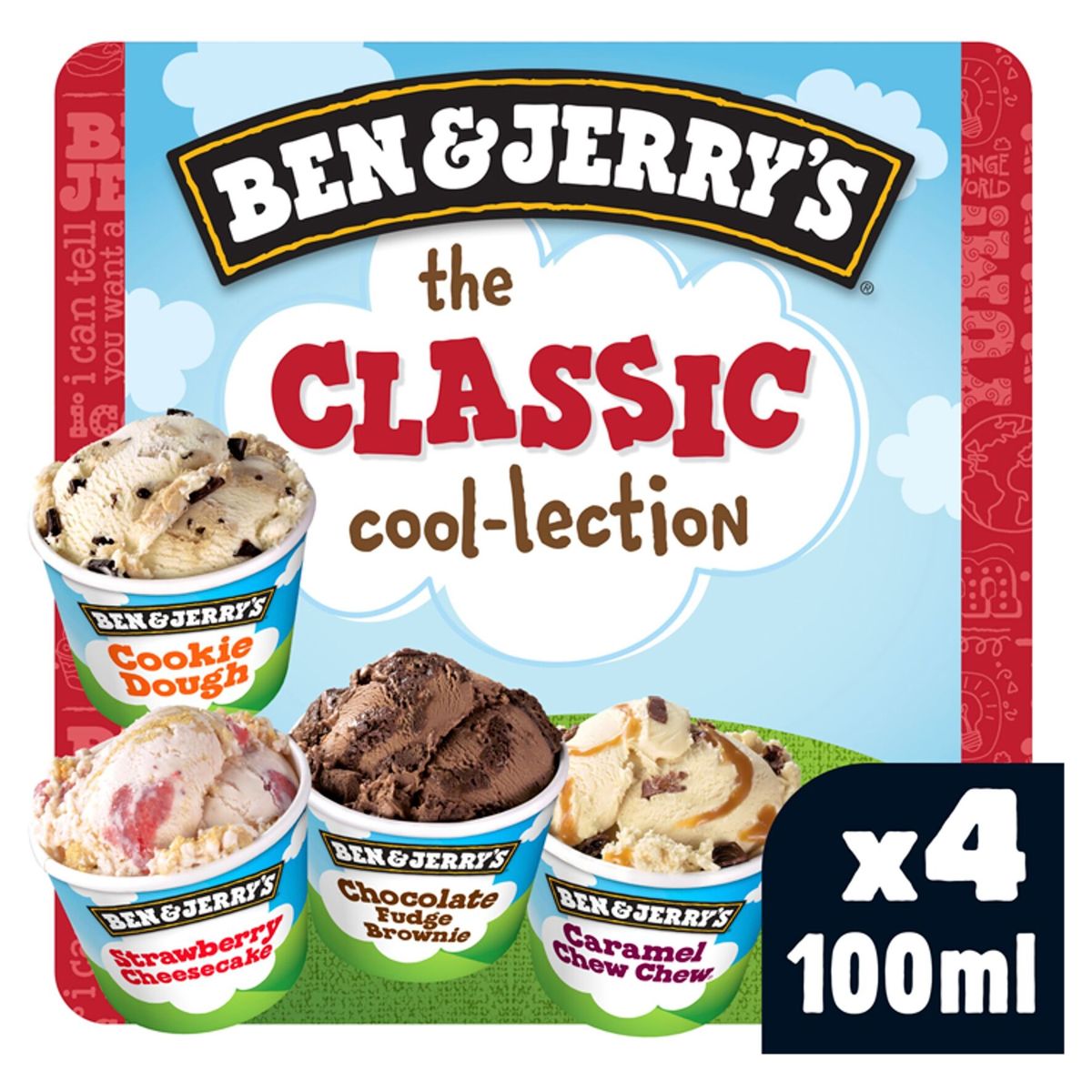 Ben & Jerry's Multipack Ijs Classic Cool-lection 4 x 100 ml