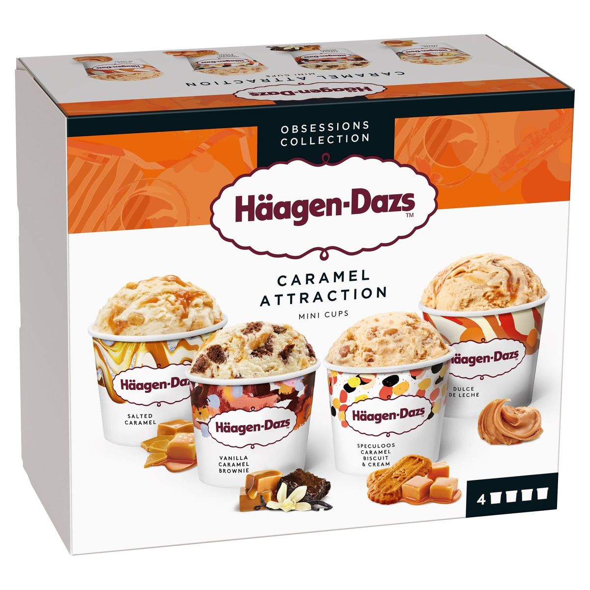 Häagen-Dazs Crème glacée Caramel Attraction Mpk 4x95ml