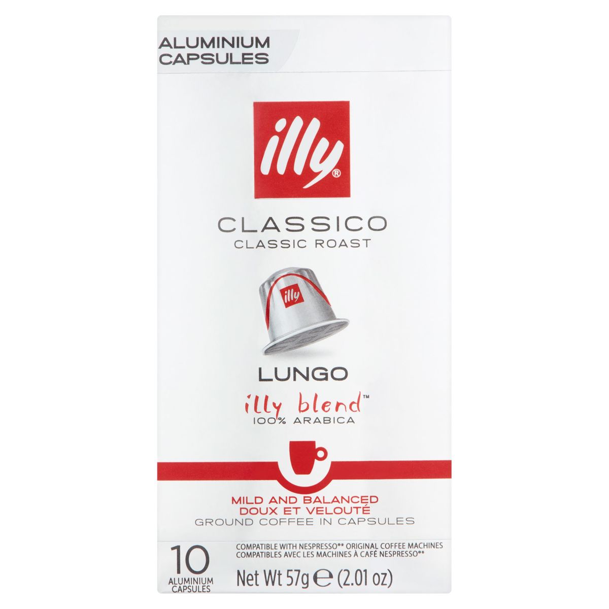 ILLY Café Capsules Lungo Classico Nespresso® Compatible 10 pièces