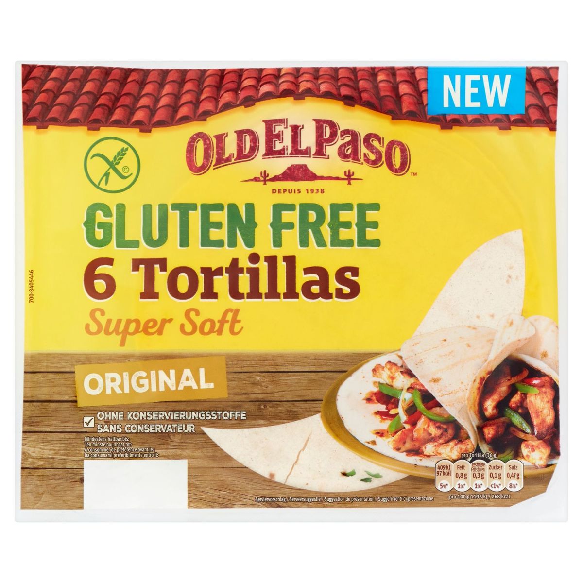 Old El Paso Gluten Free 6 Tortillas Original 216 g Carrefour Site