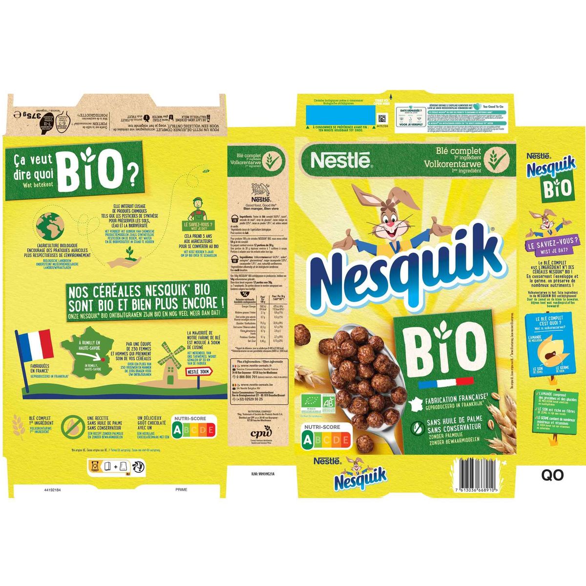 Nesquik Bio Ontbijtgranen Chocolade 375g