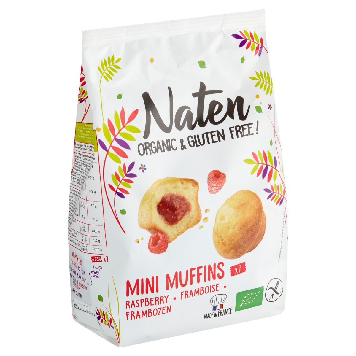Naten Oragnic & Gluten Free Mini Muffins Frambozen 200 g