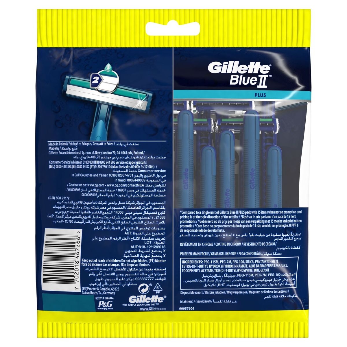 Gillette BlueII Plus Wegwerpmesjes Voor Mannen x20