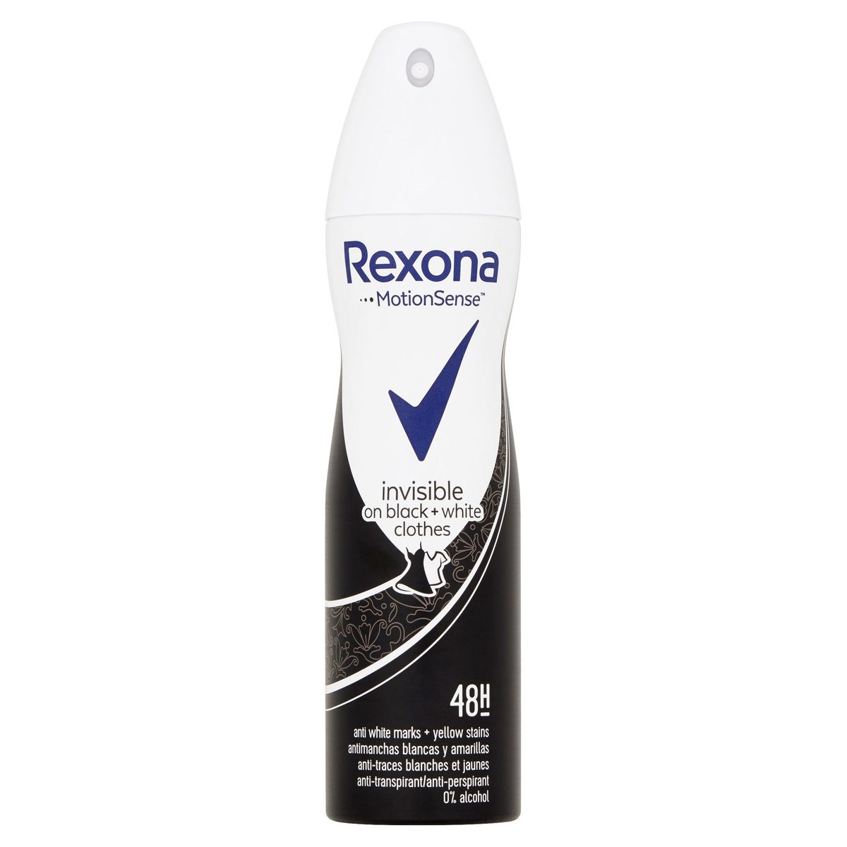 Rexona Women Spray Déodorant Invisible Black & White Clothes 150 ml