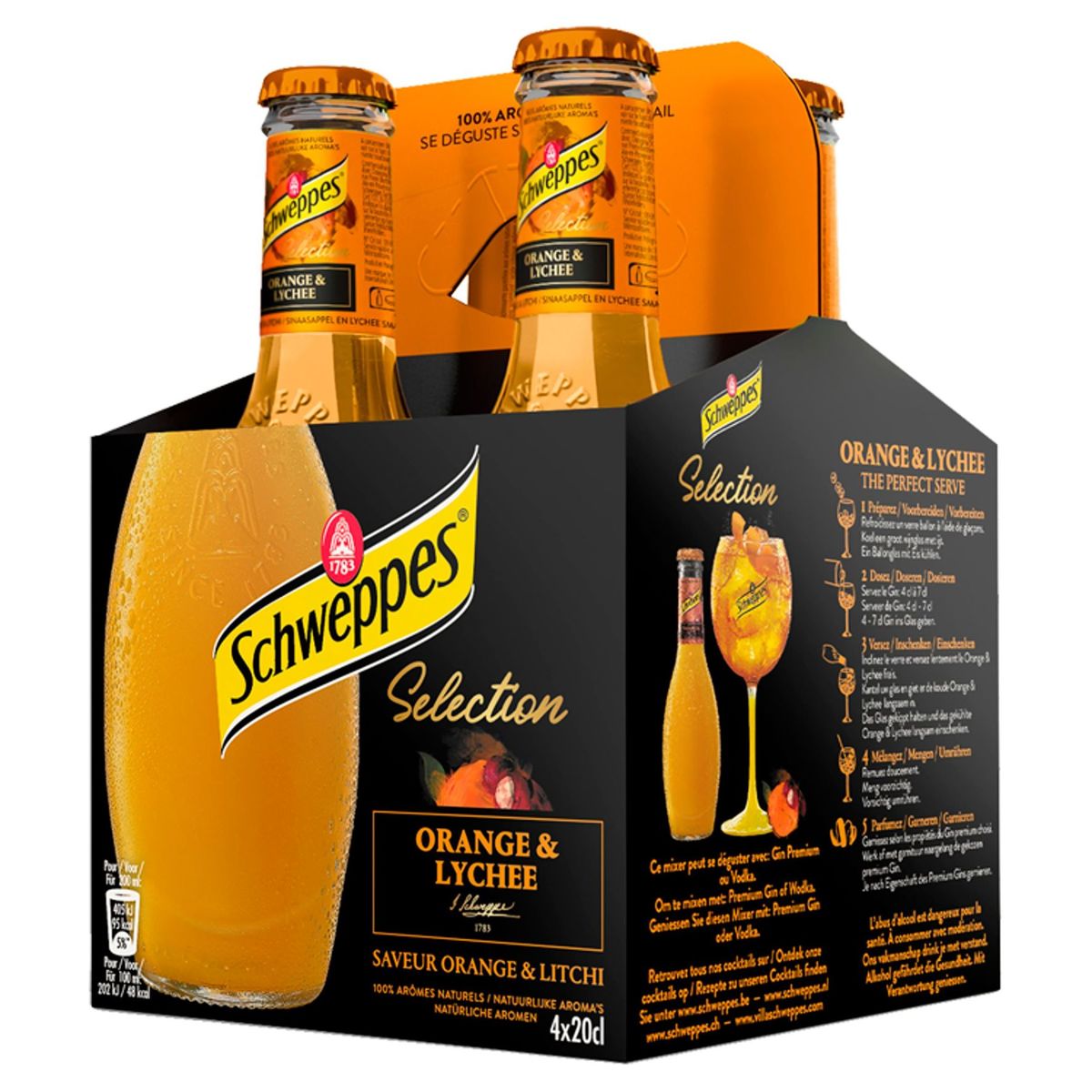 Schweppes Selection Orange & Lychee 4 x 20 cl