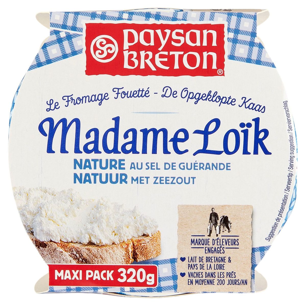 Paysan Breton Le Fromage Fouetté Madame Loïk Nature Maxi Pack 320 g