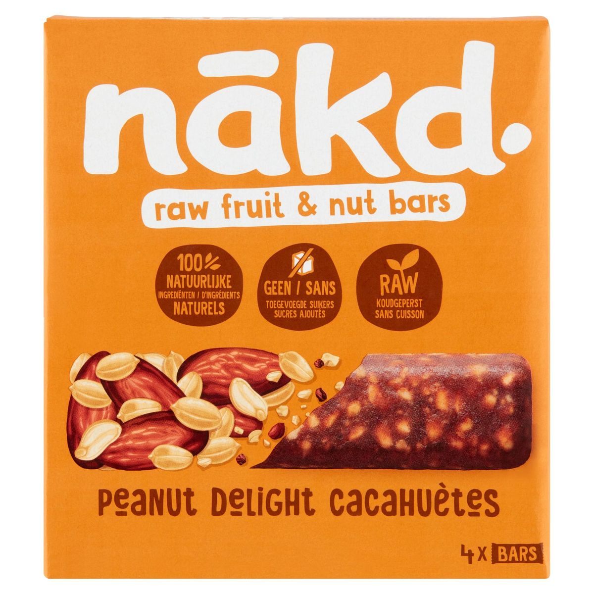 Nākd Peanut Delight Barres de Fruit & Cacahuètes 4 x 35 g