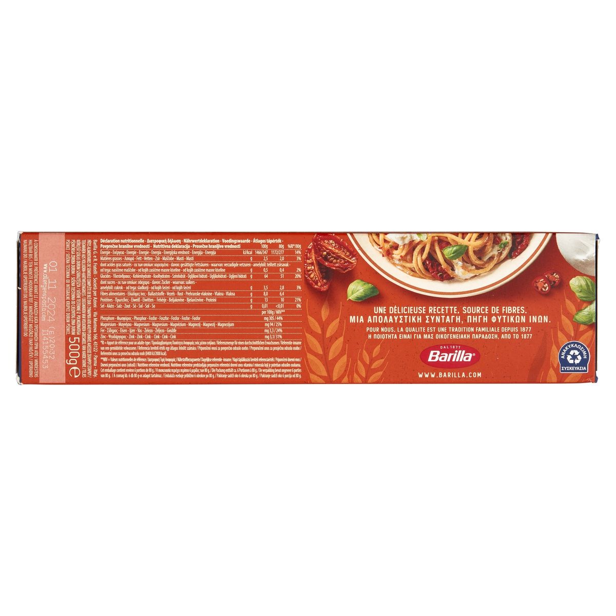 Barilla Pâtes Intégrales Spaghetti 500g