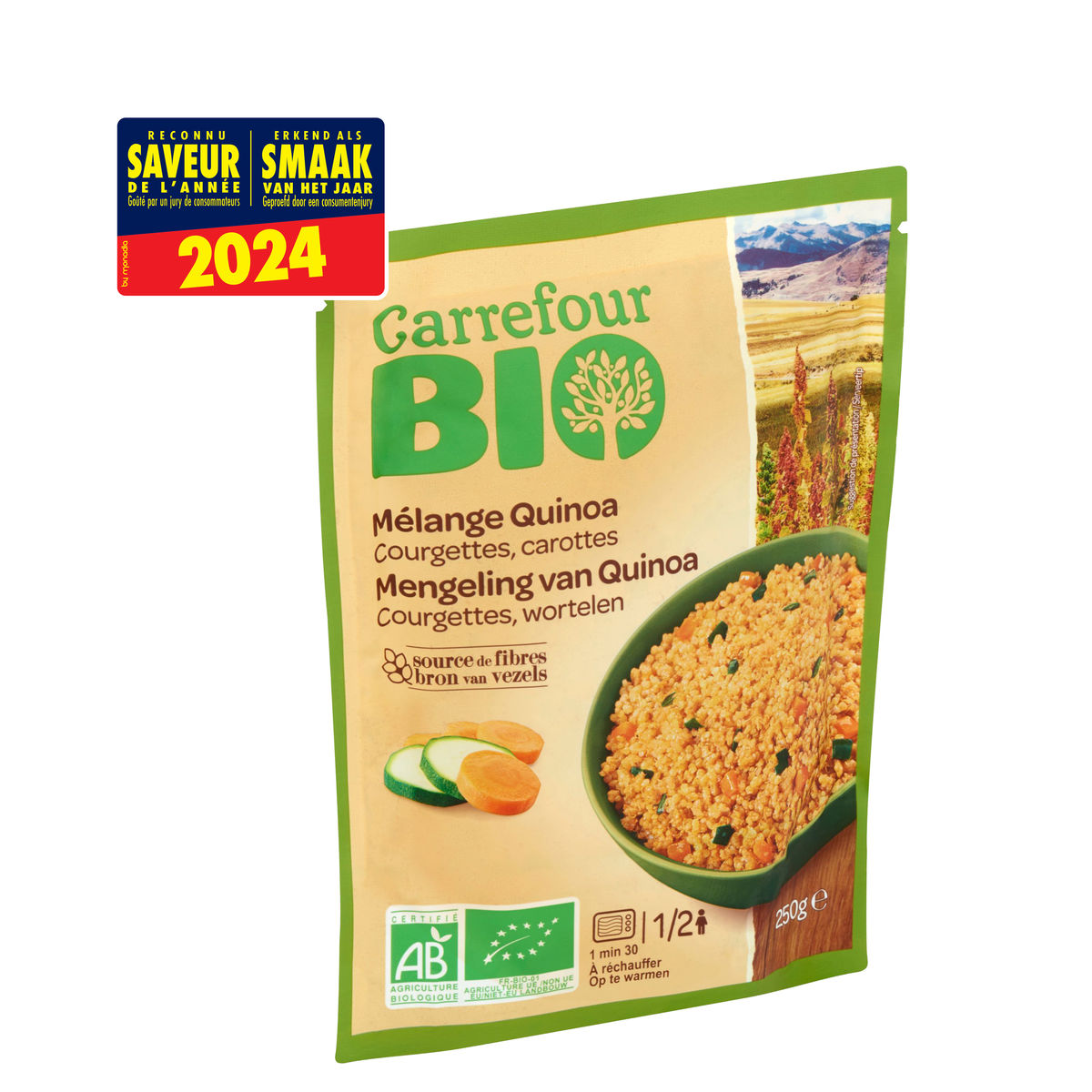 Carrefour Bio Mengeling van Quinoa Courgettes, Wortelen 250 g