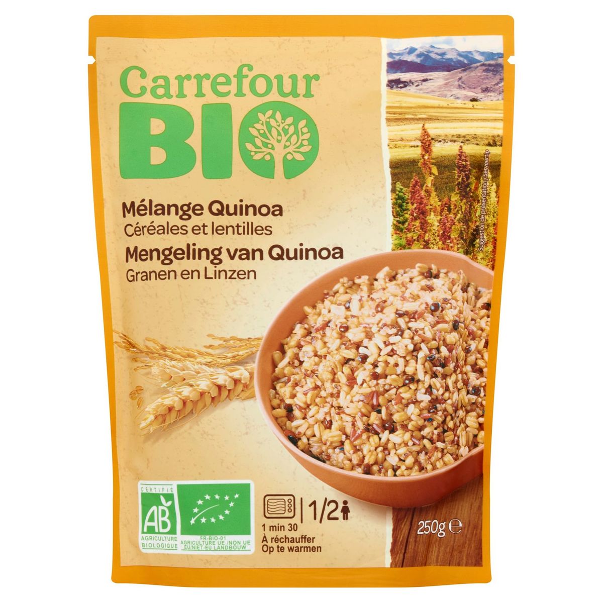 Carrefour Bio Mélange Quinoa Céréales et Lentilles 250 g