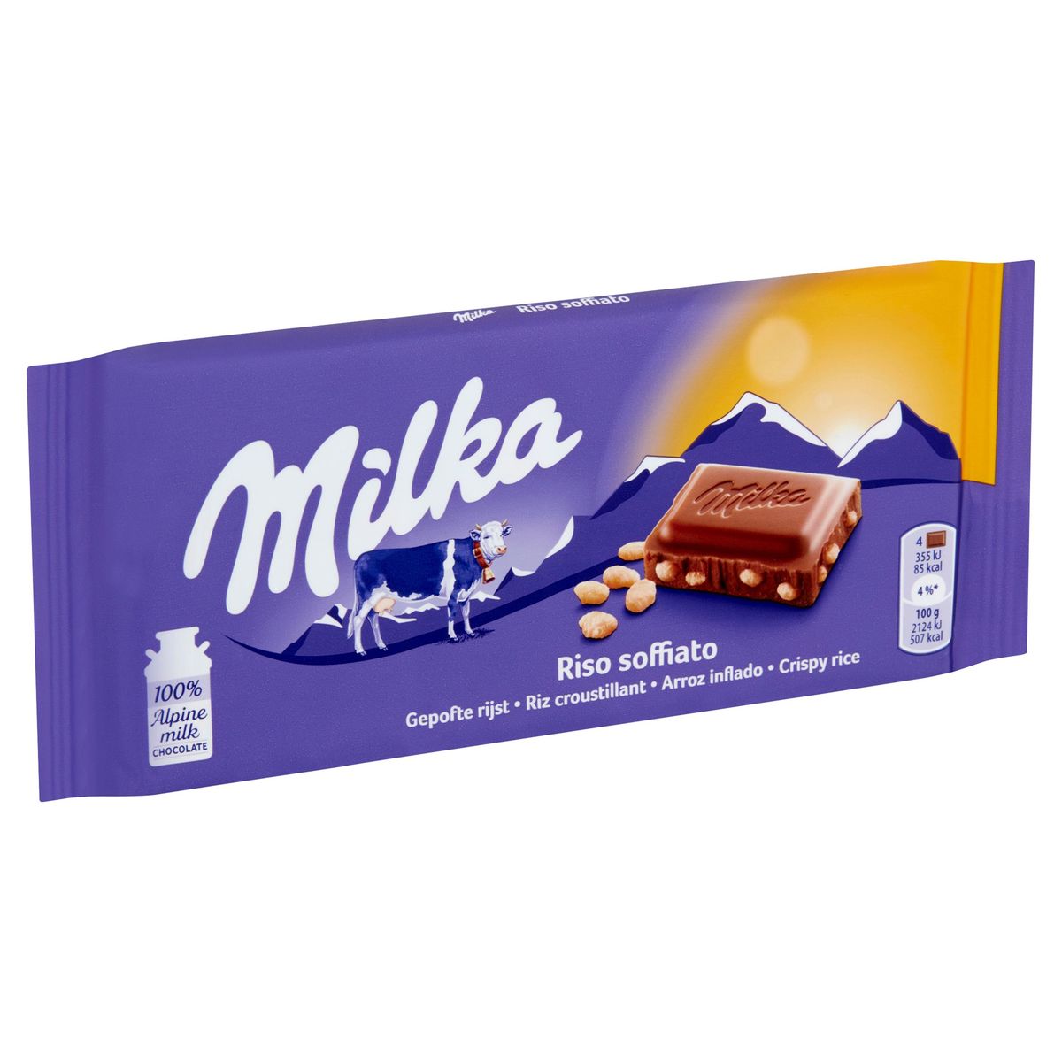 Milka Chocolade Tablet Gepofte Rijst Melkchocolade 100 g