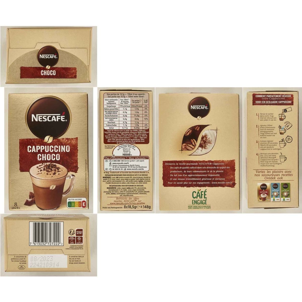 Nescafé Koffie CHOCO CAPPUCCINO Zakjes 148 g