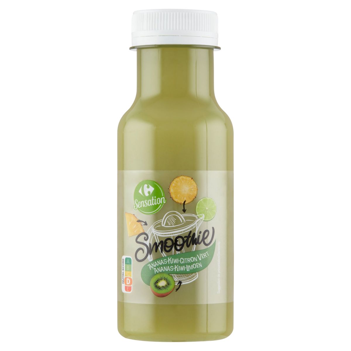 Carrefour Sensation Smoothie Ananas-Kiwi-Citron Vert 250 ml