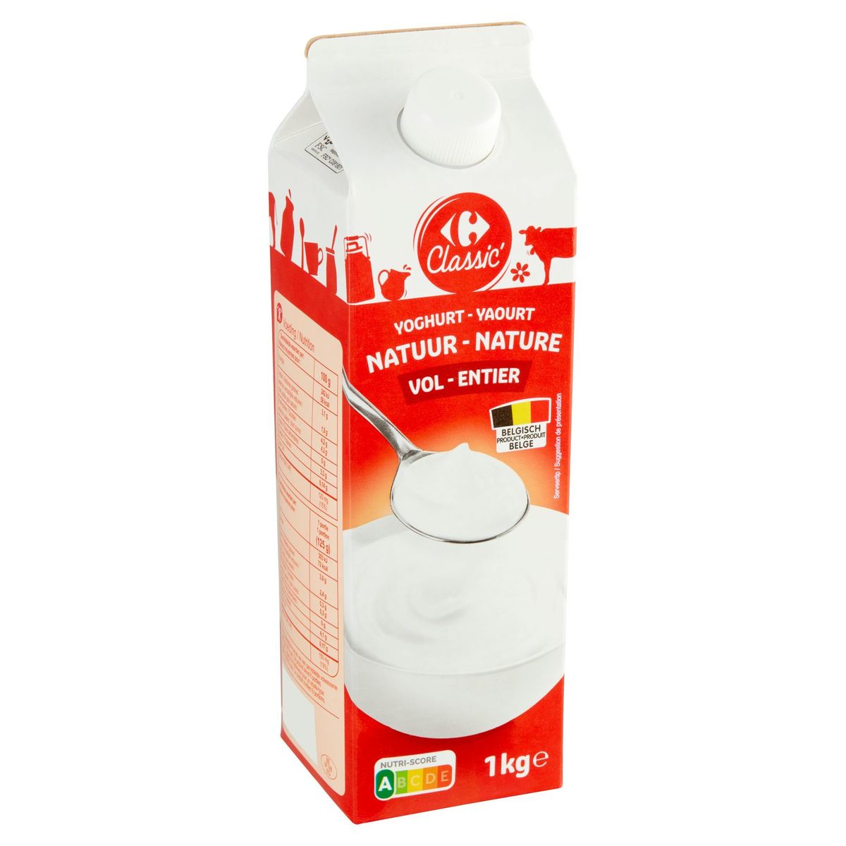 Carrefour Classic' Yoghurt Natuur Vol 1 kg