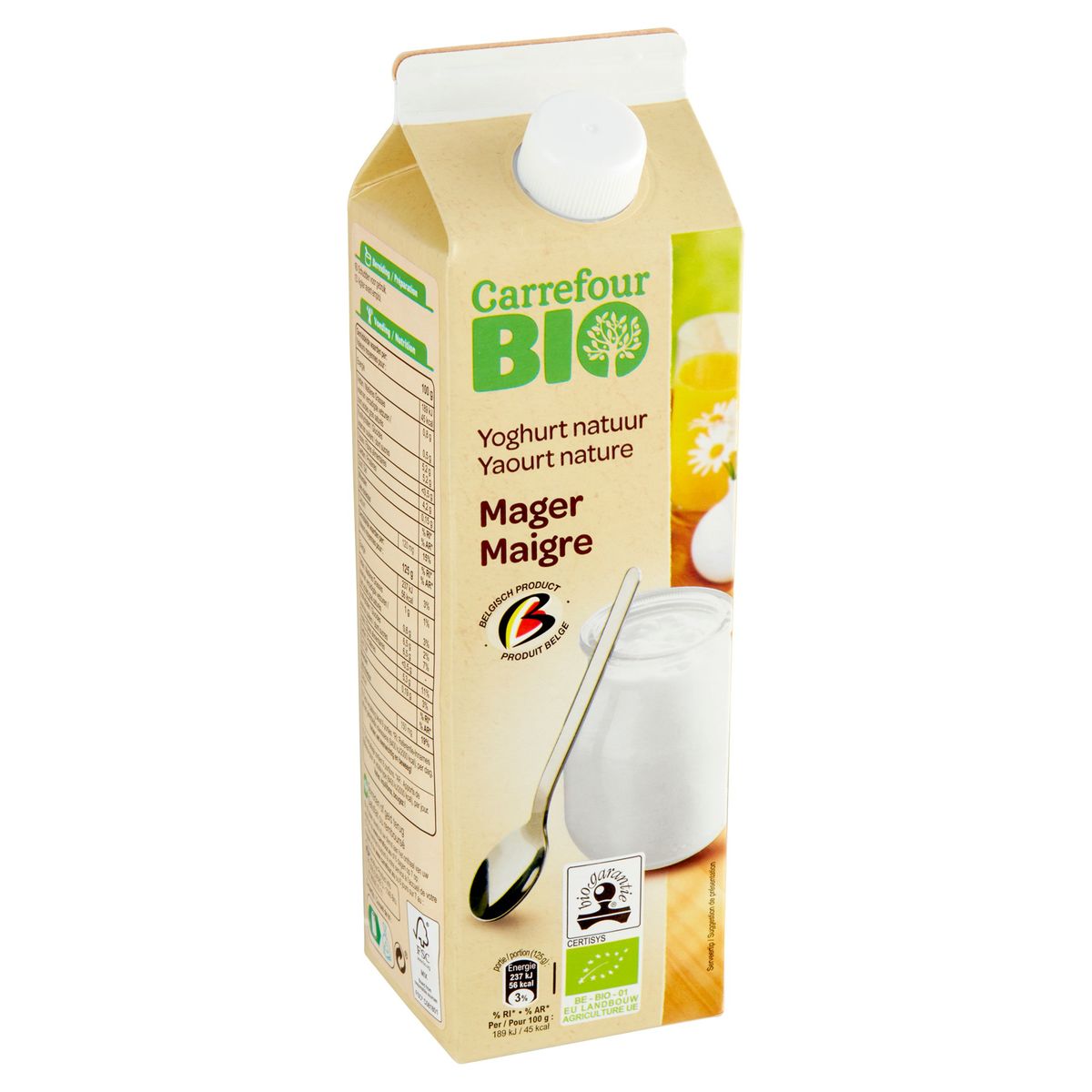 Carrefour Bio Yaourt Nature Maigre 1 kg