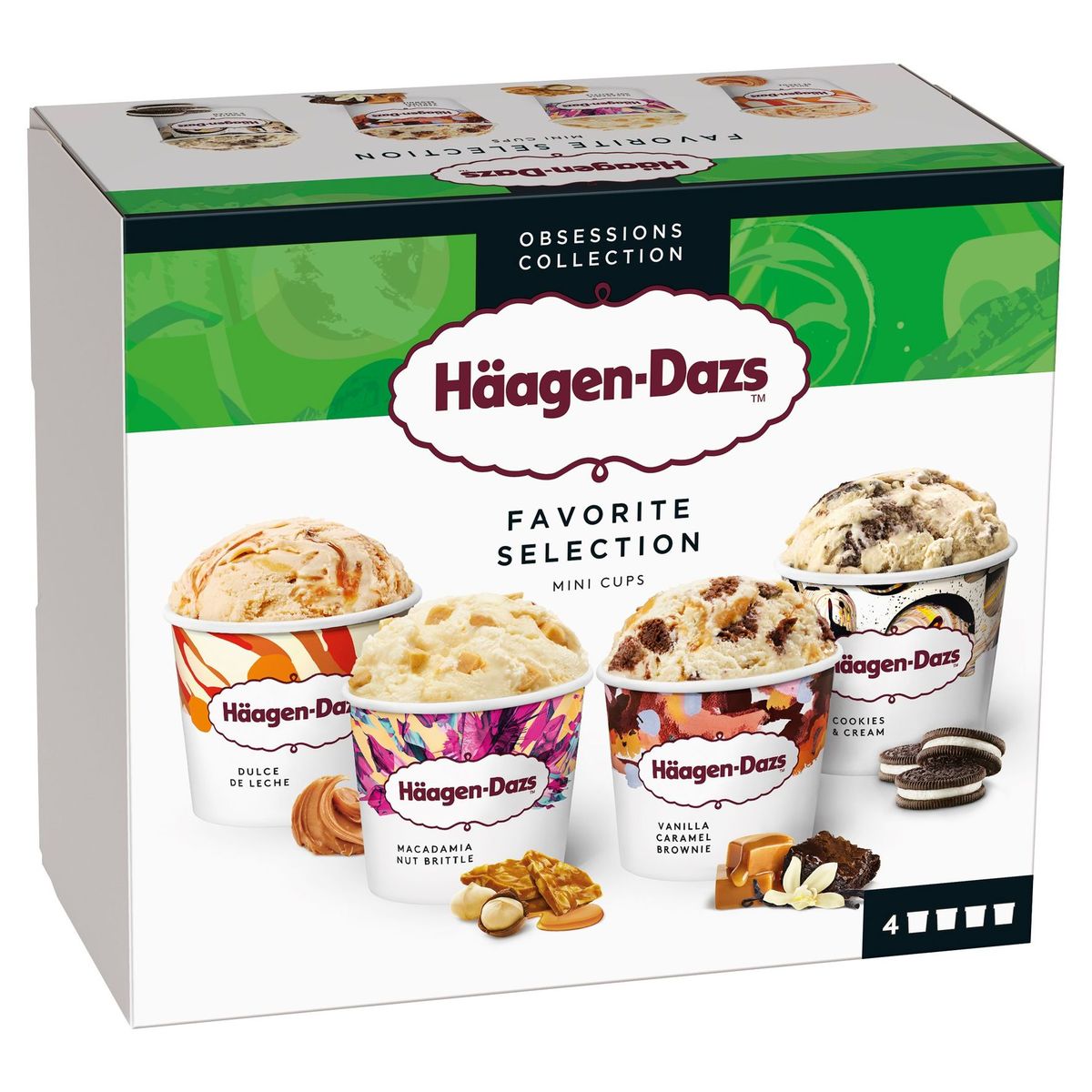 Häagen-Dazs Crème glacée Favorite Selection Mini cups 4x95ml