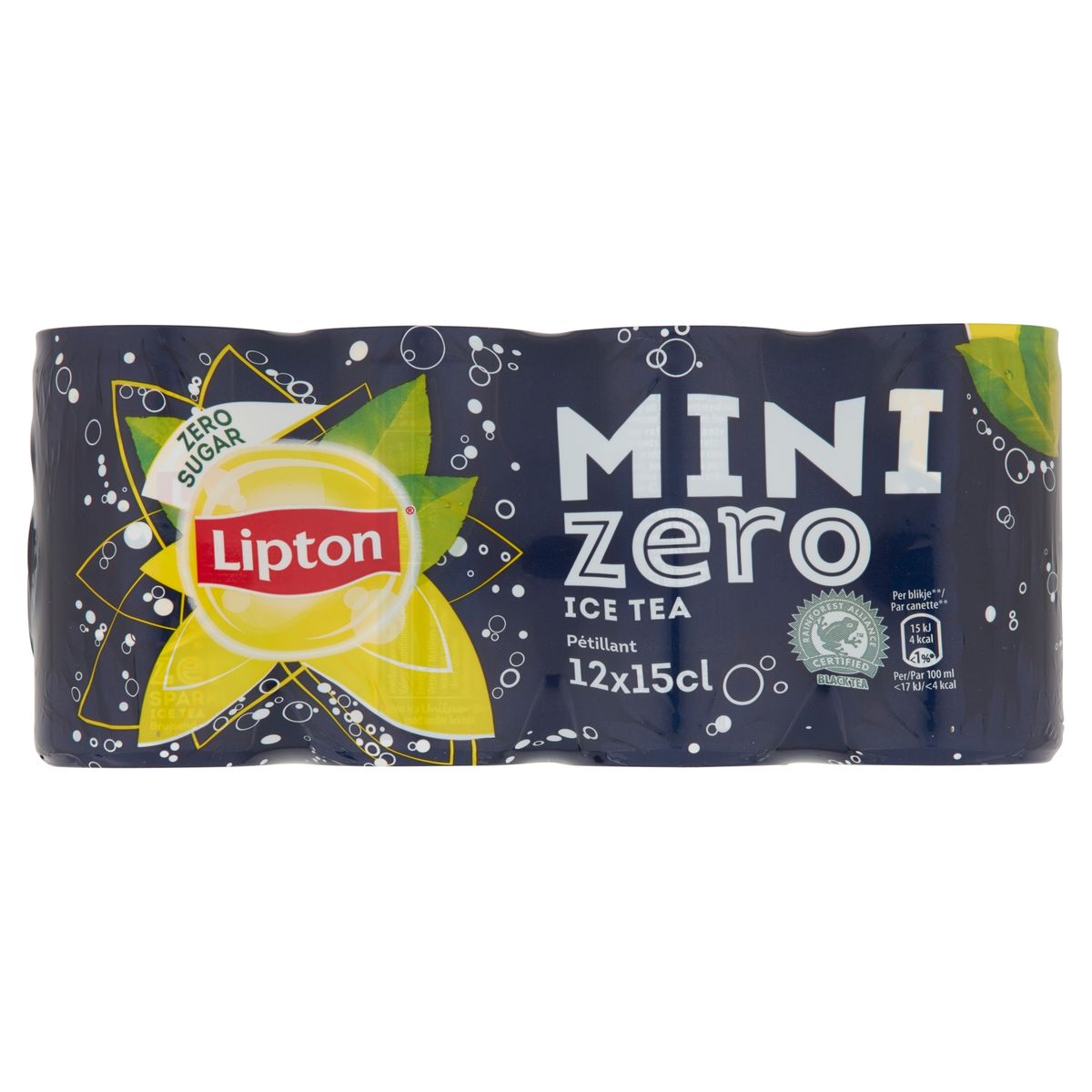 Lipton Iced Tea Thé Glacé Pétillant Sans Sucre Original Zero 12x15cl