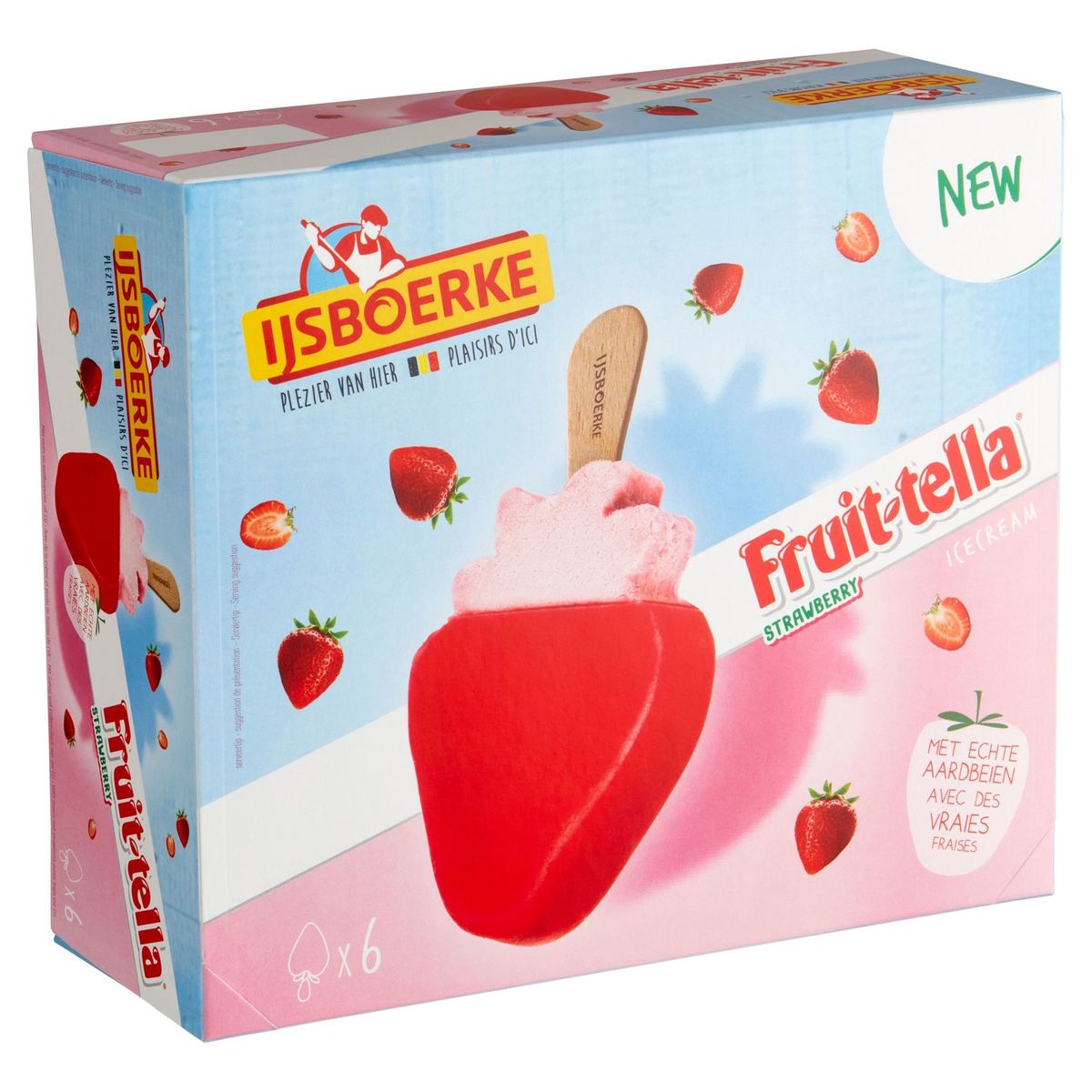Ijsboerke Fruittella Strawberry Ice Cream 6 x 60 ml