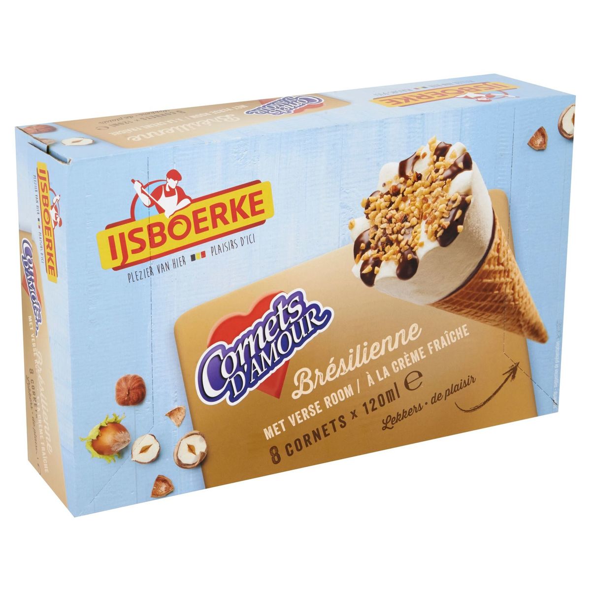 IJsboerke Cornets d'Amour Brésilienne 8 x 120 ml