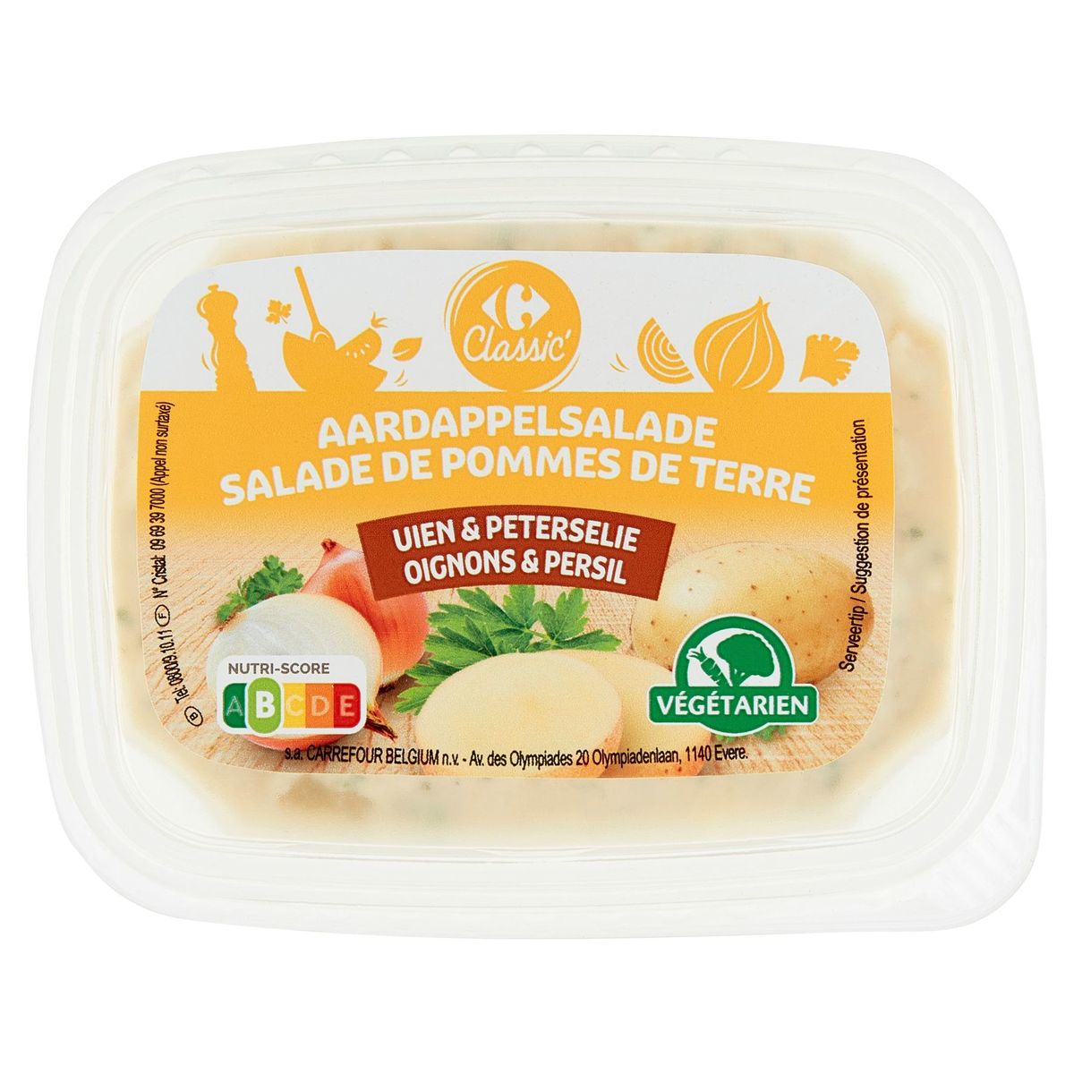 Carrefour Classic' Aardappelsalade Uien & Peterselie 400 g