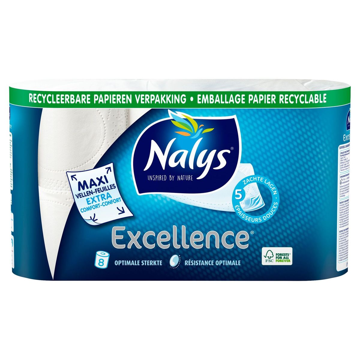 Nalys Excellence 5 Zachte Lagen toiletpapier 8 Rollen