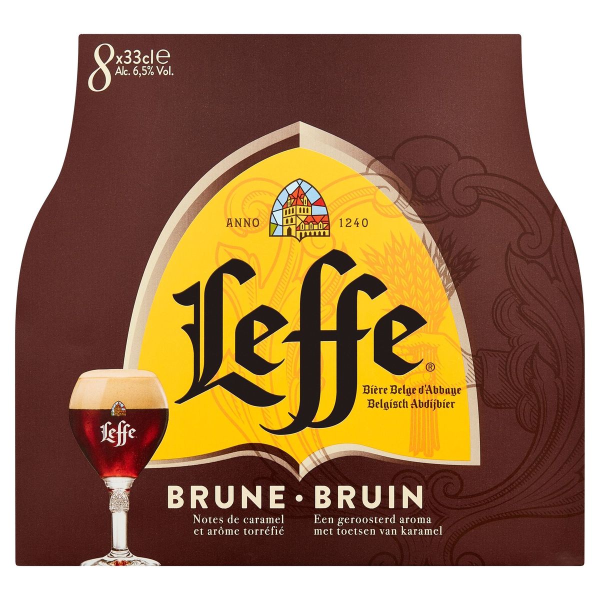 Leffe Bière Belge d'Abbaye Brune Bouteilles 8 x 33 cl
