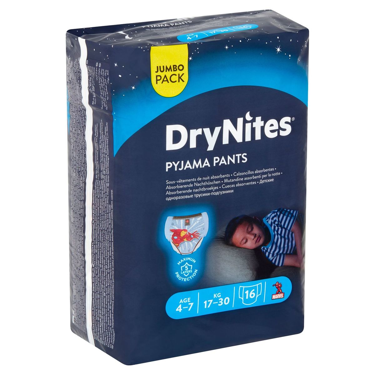 DryNites Pyjama Pants Boy 4-7 Ans 17-30 kg 16 Pièces