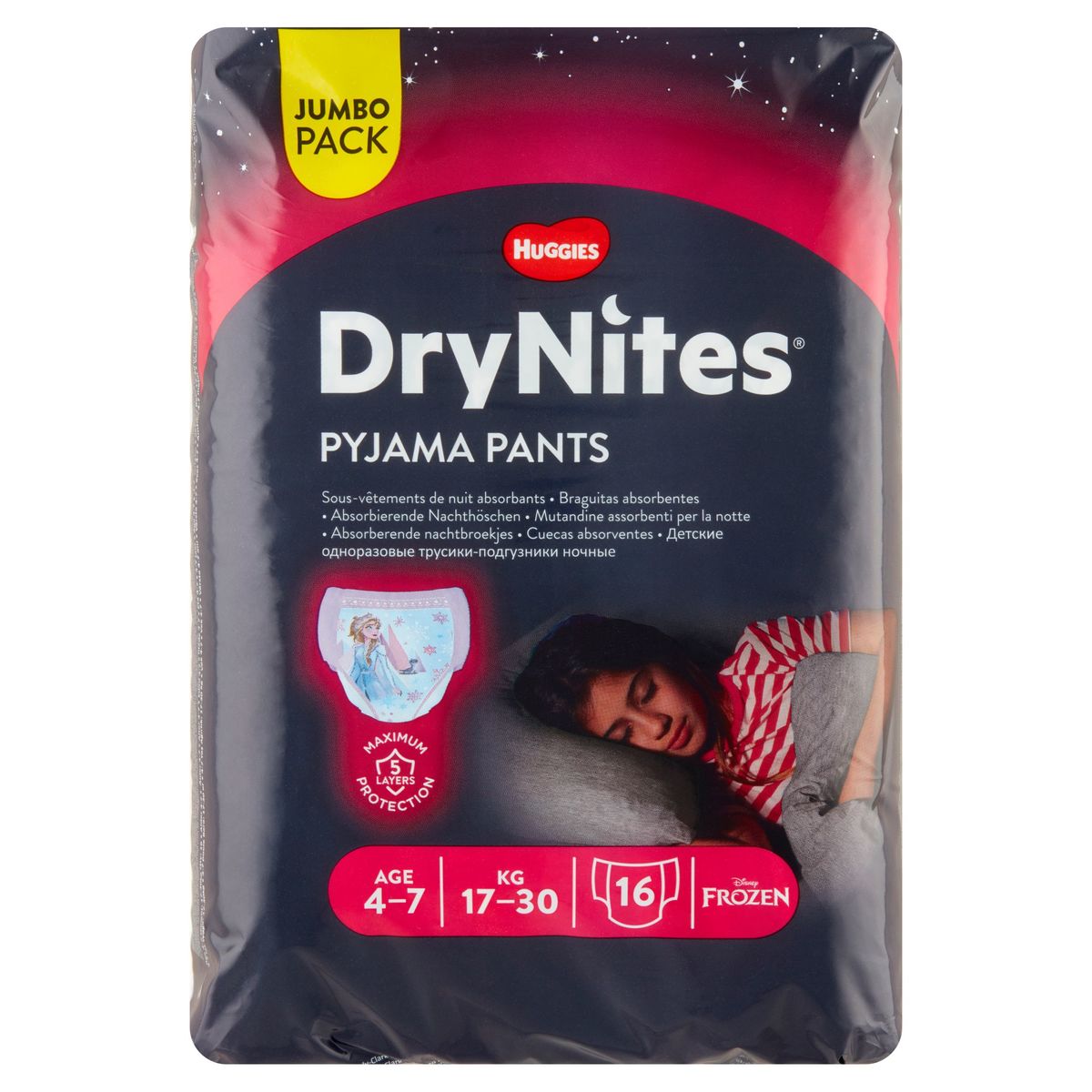 Huggies Drynites Absorberende Nachtbroekjes Age 4-7 17-30kg 16 Stuks
