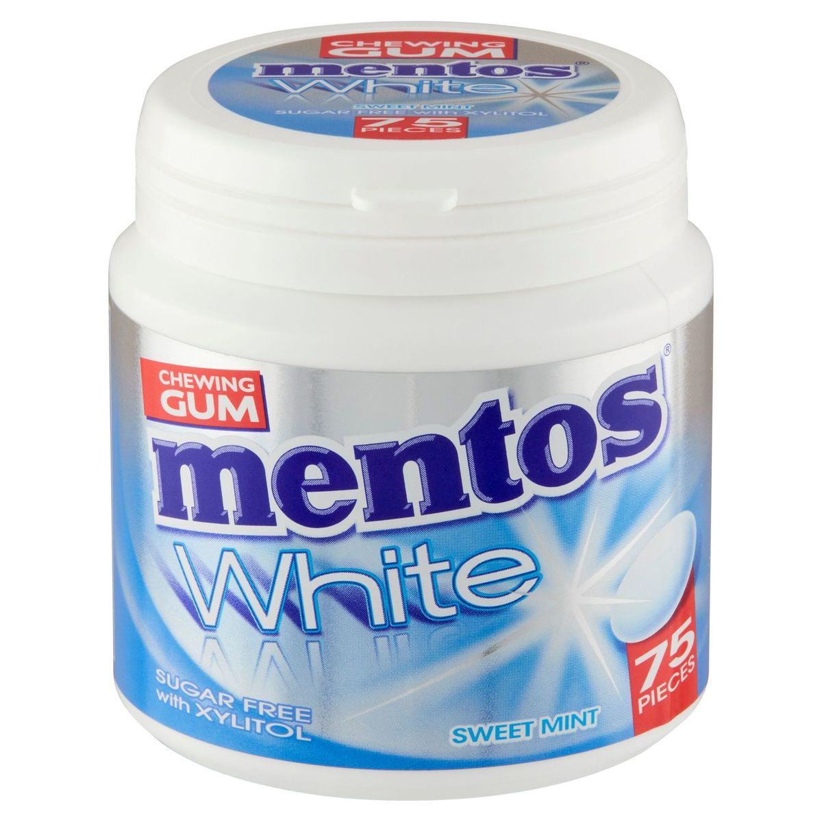 Mentos Chewing Gum White Sweet Mint Sugar Free 75 Stuks 112.5 g