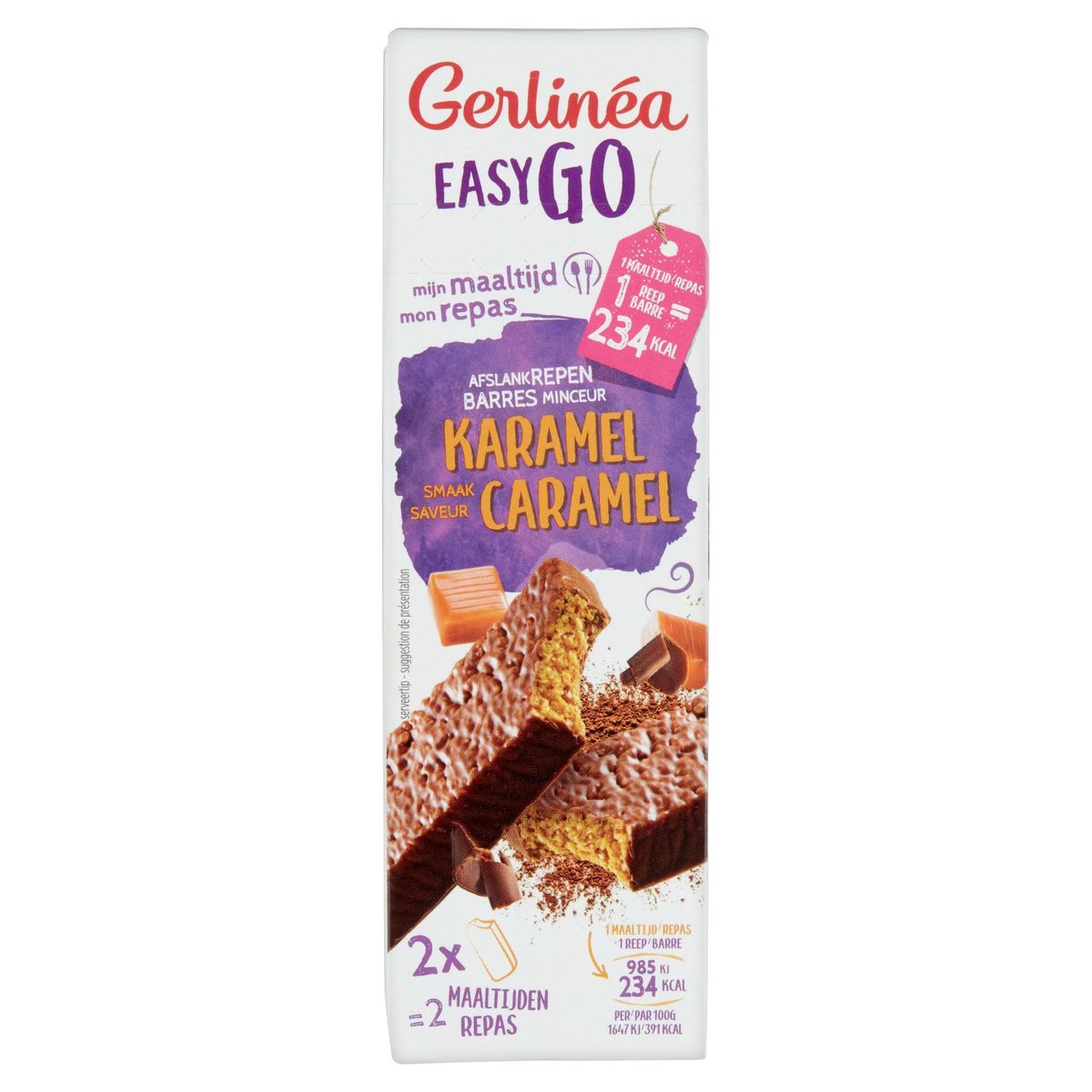 Gerlinea Easy Go Mijn Maaltijd Afslankrepen Karamel Smaak 2 X 60 G Carrefour Site